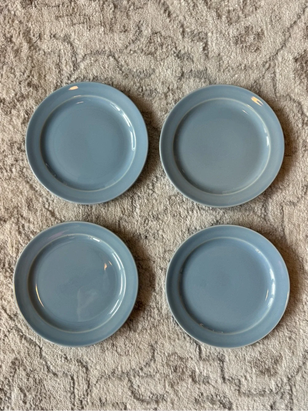 Lu-Ray Pastels Blue Plates Salad Bread Dessert - 6-3/8” Vintage Spring Easter